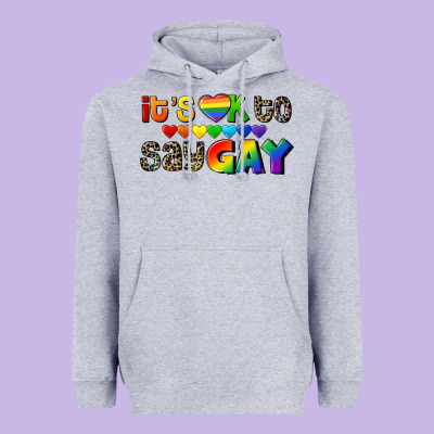 It's Okay To Say Gay Pride Heavyweight Hoodie Designed By Cowgirlartshop
