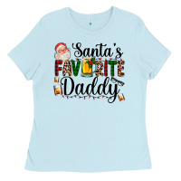 Baby Blue santa's favorite daddy Ladies Tee - AdoDesignShop