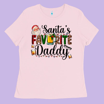 Santa's Favorite Daddy Ladies Tee Designed By Adodesignshop
