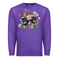 Purple Egg crusher monster truck Premium Sweatshirt - CowGirlArtShop