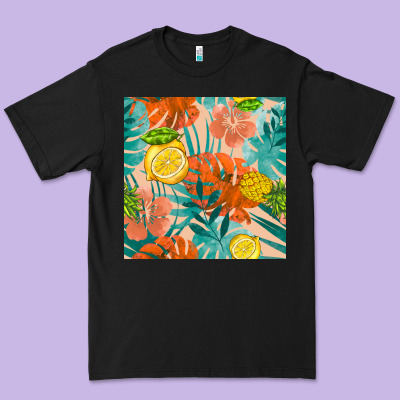 Pineapple And Lemon Seamless Pattern Premium Tee Designed By Bundleandbundleshop