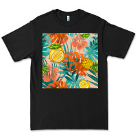 Black pineapple and lemon seamless pattern Premium Tee - BundleAndBundleShop