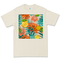 Bone pineapple and lemon seamless pattern Premium Tee - BundleAndBundleShop