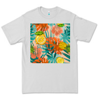 Dove Grey pineapple and lemon seamless pattern Premium Tee - BundleAndBundleShop