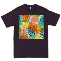Plum pineapple and lemon seamless pattern Premium Tee - BundleAndBundleShop