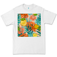 White pineapple and lemon seamless pattern Premium Tee - BundleAndBundleShop