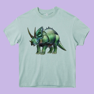 Dinosaur Triceratops Heavy Core Tee Designed By Artiststas