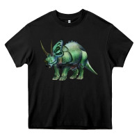 Black dinosaur triceratops Heavy Core Tee - Artiststas