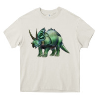 Cream dinosaur triceratops Heavy Core Tee - Artiststas