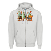 Dove Grey Fall sweet Fall Zipper Hoodie - NancyCooperArtShop