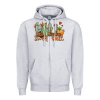 Heather Grey Fall sweet Fall Zipper Hoodie - NancyCooperArtShop
