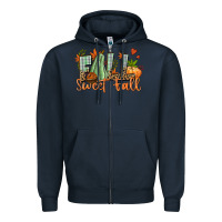 Navy Fall sweet Fall Zipper Hoodie - NancyCooperArtShop