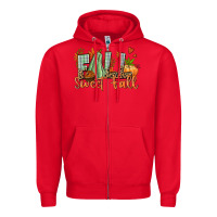 Red Fall sweet Fall Zipper Hoodie - NancyCooperArtShop