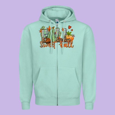 Fall Sweet Fall Zipper Hoodie Designed By Nancycooperartshop