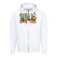 White Fall sweet Fall Zipper Hoodie - NancyCooperArtShop