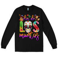Black dia de los muertos Long Sleeve Tee - LillyAllenDesigns