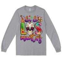 Heather Grey dia de los muertos Long Sleeve Tee - LillyAllenDesigns
