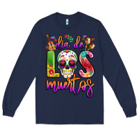 Navy dia de los muertos Long Sleeve Tee - LillyAllenDesigns