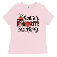 Bubblegum Pink santa's favorite secretary Ladies Tee - AdoDesignShop