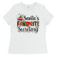 White santa's favorite secretary Ladies Tee - AdoDesignShop