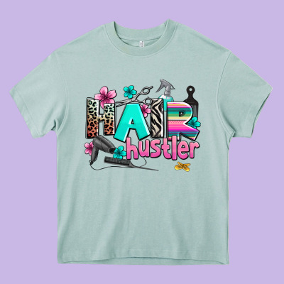 Hair Hustler Heavy Core Tee Designed By Adodesignshop