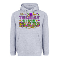 Heather Grey On Tuesday we wear beads Heavyweight Hoodie - HowdyJamesFarm