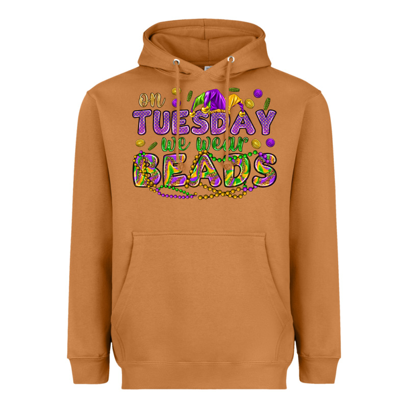 On Tuesday We Wear Beads Heavyweight Hoodie by HowdyJamesFarm | Teevron