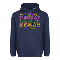 Navy On Tuesday we wear beads Heavyweight Hoodie - HowdyJamesFarm