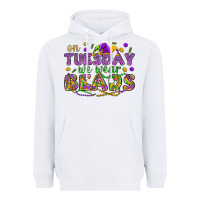 White On Tuesday we wear beads Heavyweight Hoodie - HowdyJamesFarm