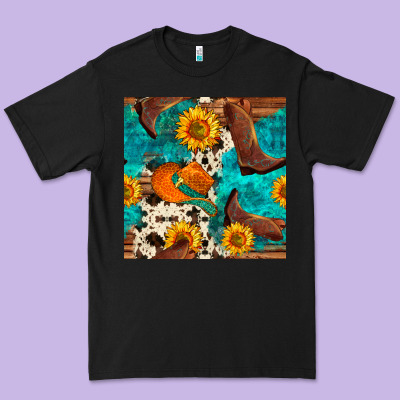 Cowboy Boots And Hat Seamless Pattern Premium Tee Designed By Bundleandbundleshop