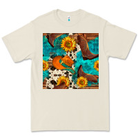 Bone cowboy boots and hat seamless pattern Premium Tee - BundleAndBundleShop