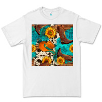 White cowboy boots and hat seamless pattern Premium Tee - BundleAndBundleShop