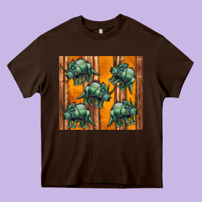 Dinosaur Triceratops Heavy Core Tee Designed By Artiststas