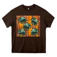 Chocolate Brown dinosaur triceratops Heavy Core Tee - Artiststas