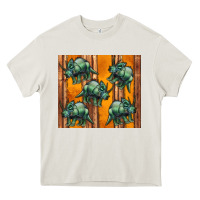 Cream dinosaur triceratops Heavy Core Tee - Artiststas