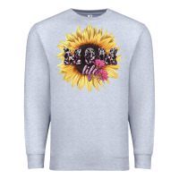 Heather Grey Mom life sunflower mother's day Premium Sweatshirt - HowdyJamesFarm