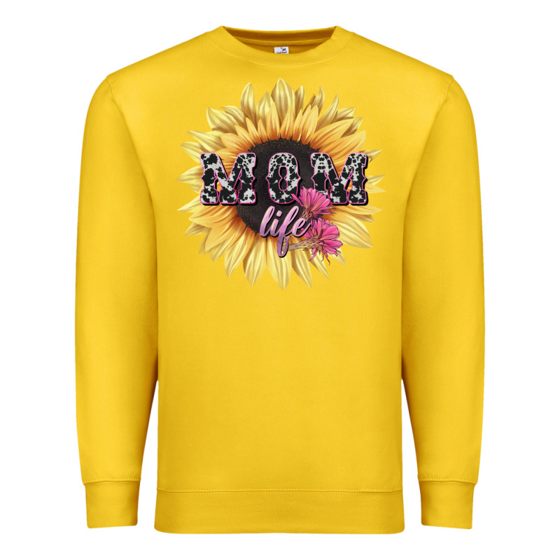Mom Life Sunflower Mother's Day Premium Sweatshirt by HowdyJamesFarm | Teevron