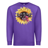 Purple Mom life sunflower mother's day Premium Sweatshirt - HowdyJamesFarm
