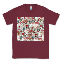 Burgundy hot cocoa christmas cheer pattern Classic Tee - CowhideDigitalArt