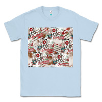 Dusty Blue hot cocoa christmas cheer pattern Classic Tee - CowhideDigitalArt