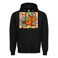 Black I am a Fall kinda girl pumpkin Fall Zipper Hoodie - NancyCooperArtShop