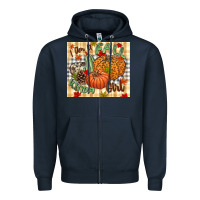 Navy I am a Fall kinda girl pumpkin Fall Zipper Hoodie - NancyCooperArtShop