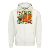 Oatmeal Heather I am a Fall kinda girl pumpkin Fall Zipper Hoodie - NancyCooperArtShop