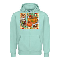 Seafoam I am a Fall kinda girl pumpkin Fall Zipper Hoodie - NancyCooperArtShop