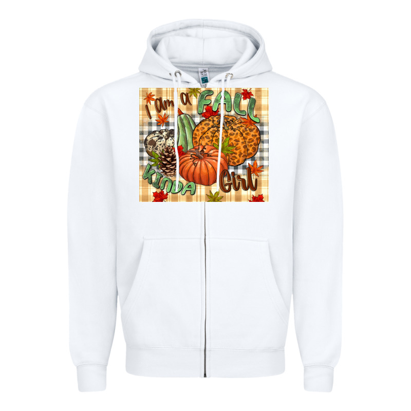 I Am A Fall Kinda Girl Pumpkin Fall Zipper Hoodie by NancyCooperArtShop | Teevron