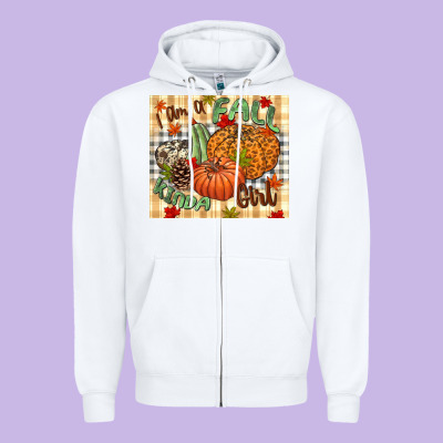 I Am A Fall Kinda Girl Pumpkin Fall Zipper Hoodie Designed By Nancycooperartshop