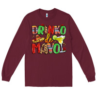 Burgundy drinko de mayo Long Sleeve Tee - LillyAllenDesigns