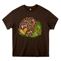 Chocolate Brown american football helmet Heavy Core Tee - JahusDesignShop
