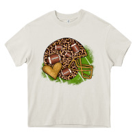 Cream american football helmet Heavy Core Tee - JahusDesignShop