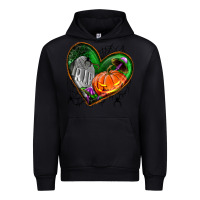 Black halloween heart with pumpkin Urban Hoodie - BundleAndBundleShop